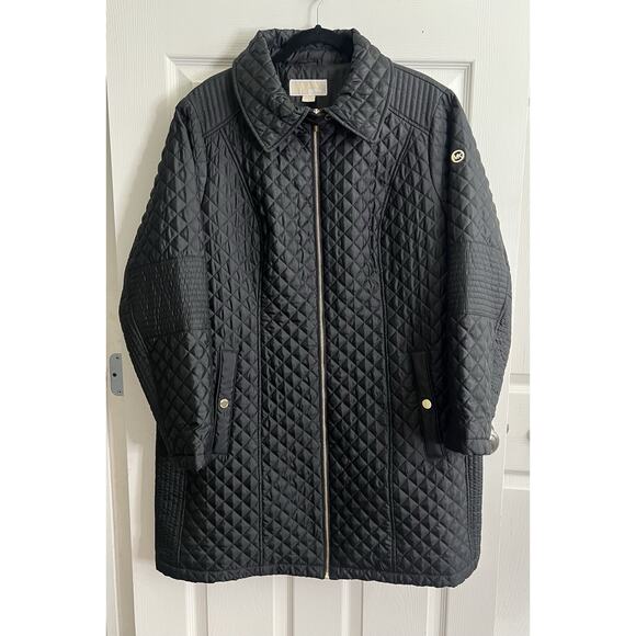 Michael Kors Jackets & Blazers - MICHAEL MICHAEL KORS Blk Quilted Puffer Removable Hoodie Jacket Coat